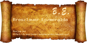 Breszlauer Eszmeralda névjegykártya